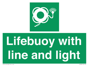 Lifebuoy with line and light